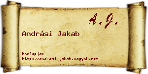 Andrási Jakab névjegykártya